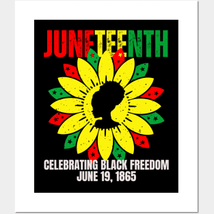 Juneteenth Celebrating Black Freedom 1865 Sunflower Posters and Art